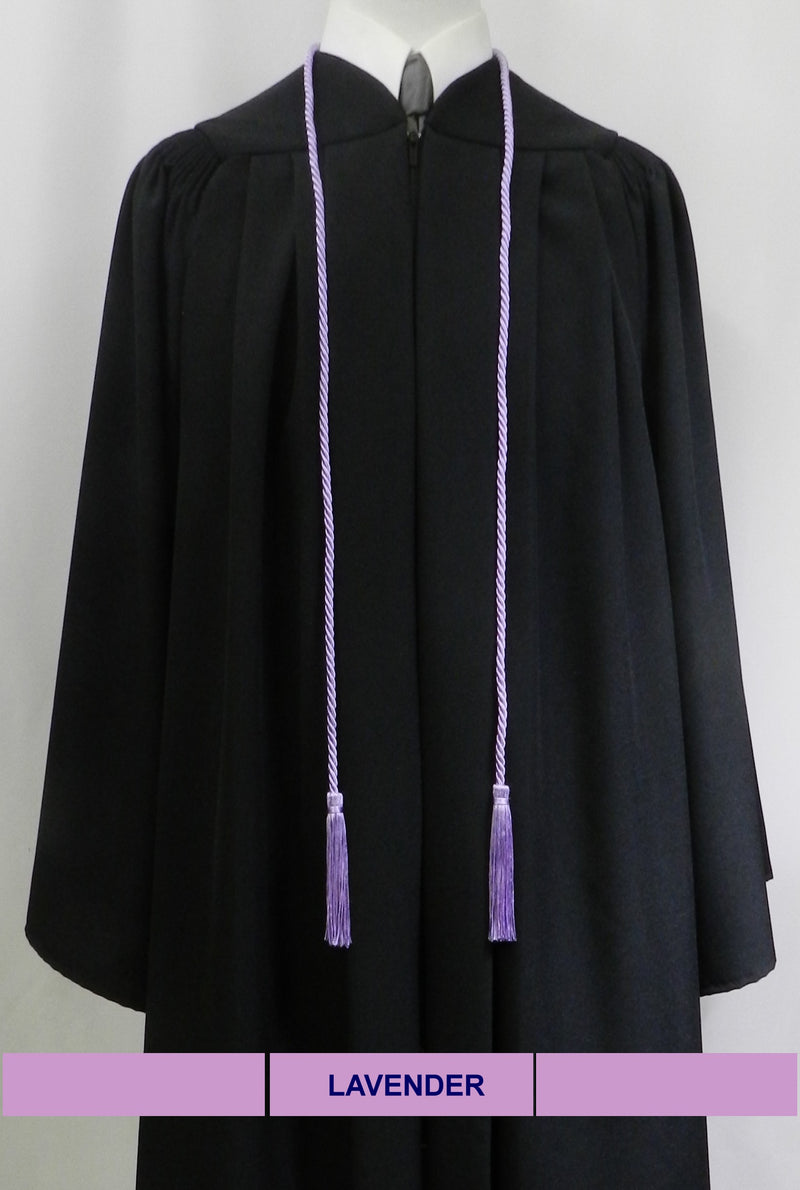 Lavender (lilac) graduation honor cord with matching tassels from Senior Class Graduation Products. Made in USA.