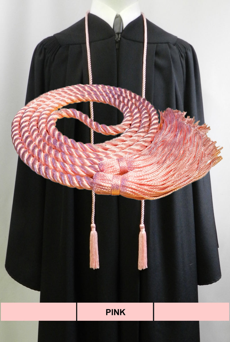 Pink graduation honor cord from Senior Class Graduation Products. Made in USA.