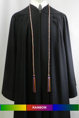 Rainbow multi-color graduation honor cord from Senior Class Graduation Products. Made in USA.