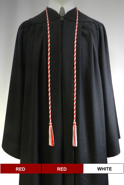 Rcanedny 15-Piece Graduation Honor Cords With Tassels - Red & White Braided Cords (67 Inches)