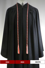 Red and white 2 color graduation honor cord from Senior Class Graduation Products. Made in USA.