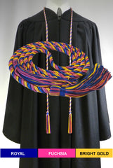 Royal blue graduation honor cord from Senior Class Graduation Products. Made in USA.