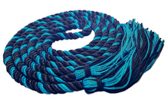 Black and teal 2-color graduation honor cord from Senior Class. Made in the United States.