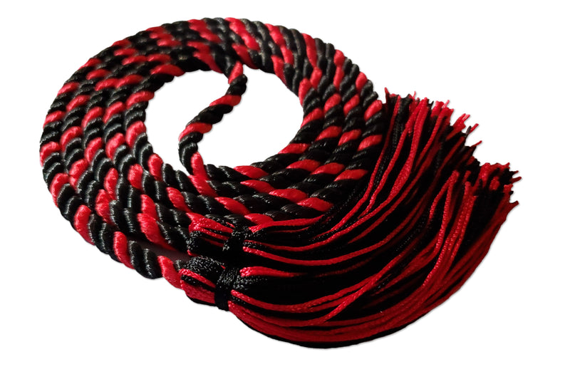 Black and red 2 color graduation honor cord.