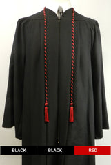 Black and red 2 color graduation honor cord.