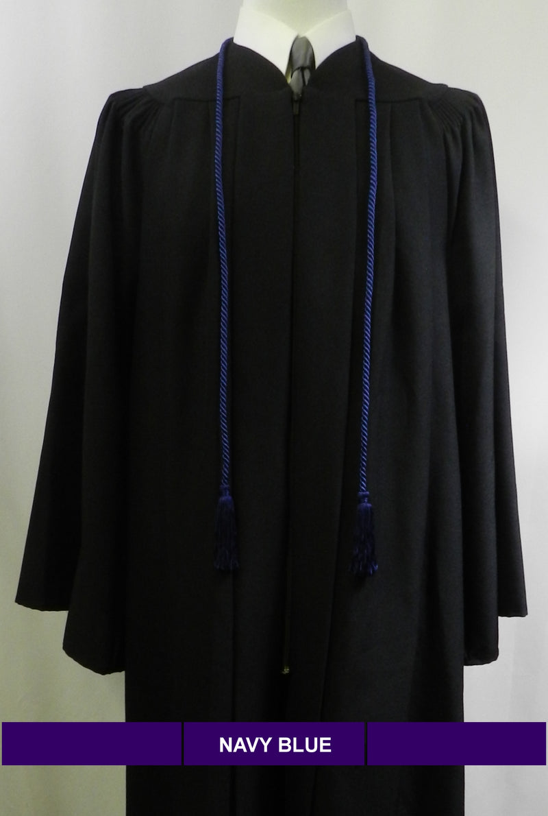 Navy (dark) blue graduation honor cord with matching tassels from Senior Class Graduation Products. Made in USA.