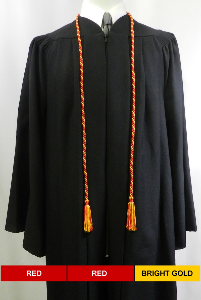 red and bright gold graduation honor cord