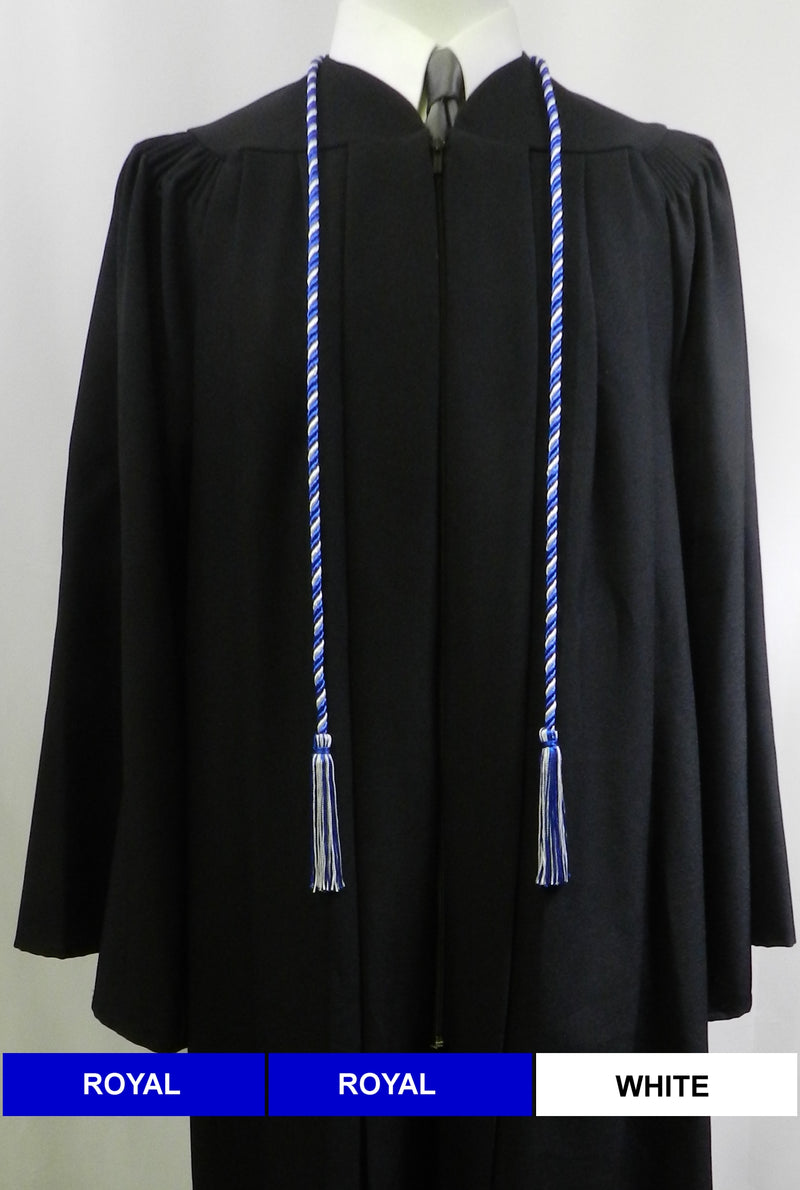 royal blue and white 2 color graduation honor cord
