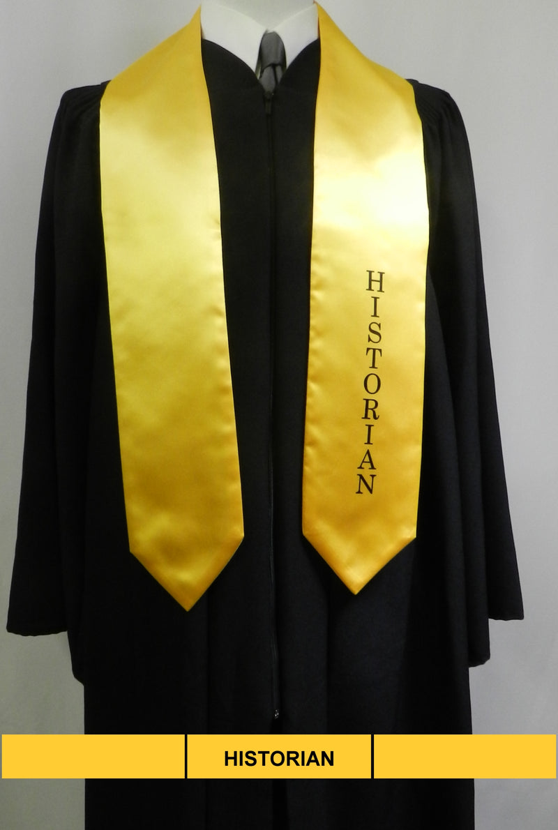 Historian stole in gold satin from Senior Class Graduation Products