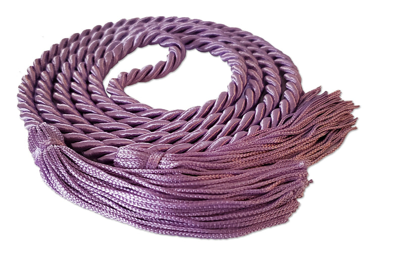 Lavender (lilac) graduation honor cord with matching tassels from Senior Class Graduation Products. Made in USA.