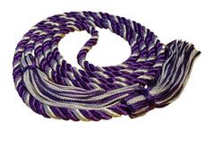 Purple and silver graduation honor cord from Senior Class Graduation Products. Made in USA.