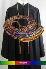 Rainbow multi-color graduation honor cord from Senior Class Graduation Products. Made in USA.