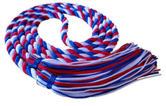 red, white and royal blue graduation honor cord