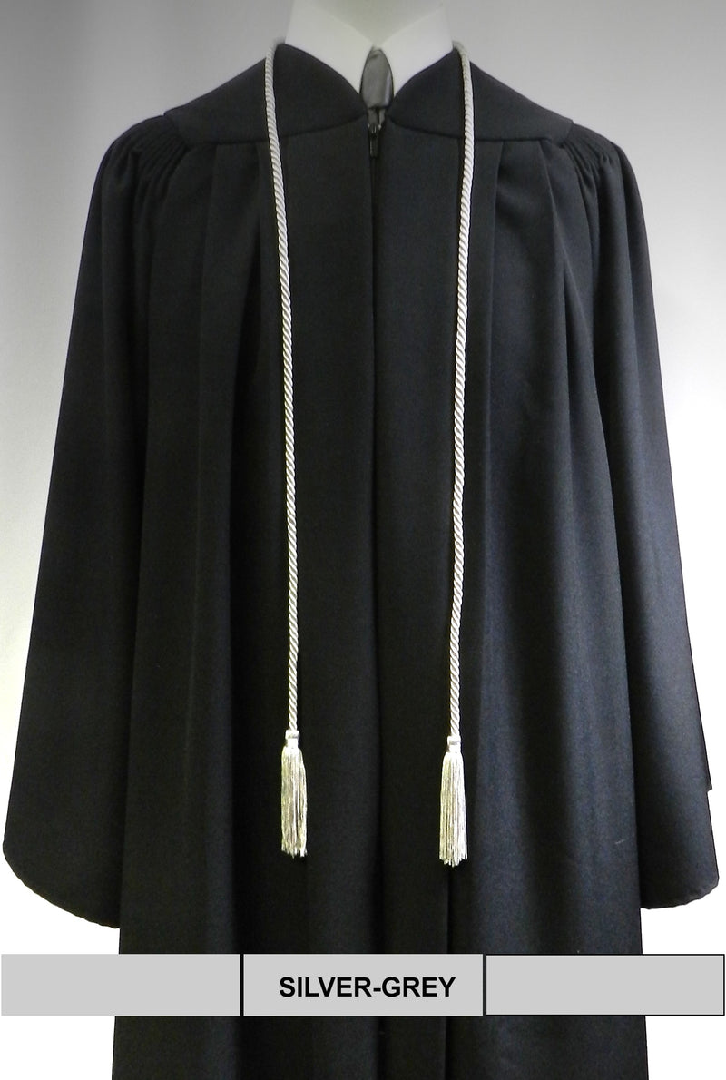 Silver grey solid color graduation honor cord from Senior Class Graduation Products. Made in USA.
