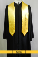 Student Council stole in gold satin from Senior Class Graduation Products