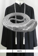 White graduation honor cord from Senior Class Graduation Products. Made in USA.